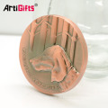 Die Casting Copper French Funny Souvenir 3D Medalla de perro de la moneda